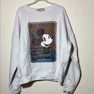 Dirty White Almost Grey Sweatshirt with Mickey Mouse Graphic Xs-S